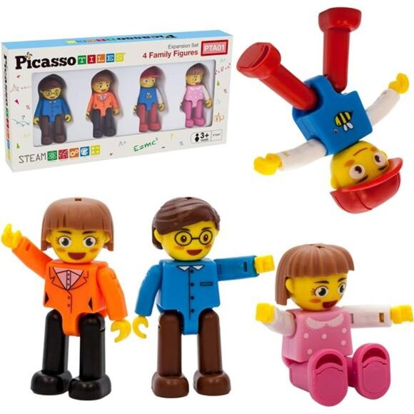 Magnetic 4 Family Action Figures Toddler Toy Magnet Expansion Pack Educational - Picture 1 of 6
